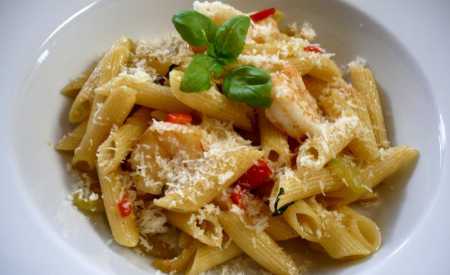 Penne s krevetami