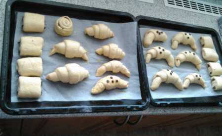 Croissanty z plundrového těsta