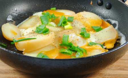 Smažená vejce s brambory